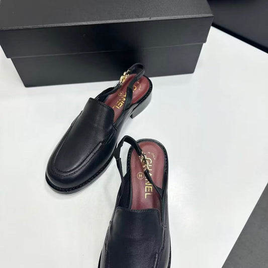 CC Spring/Summer 2026 Mocassin Slingback Black Burgundy Leather GHW