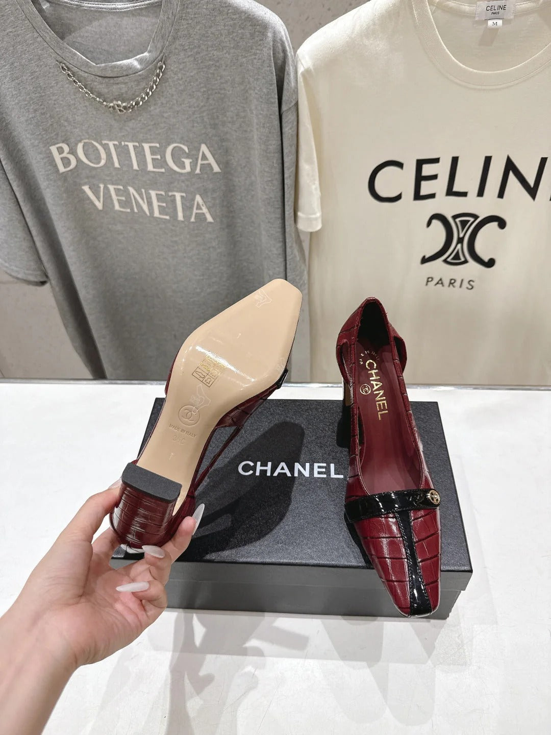 Channel 2026 Embossed Patent Calfskin 85mm Pumps 896437