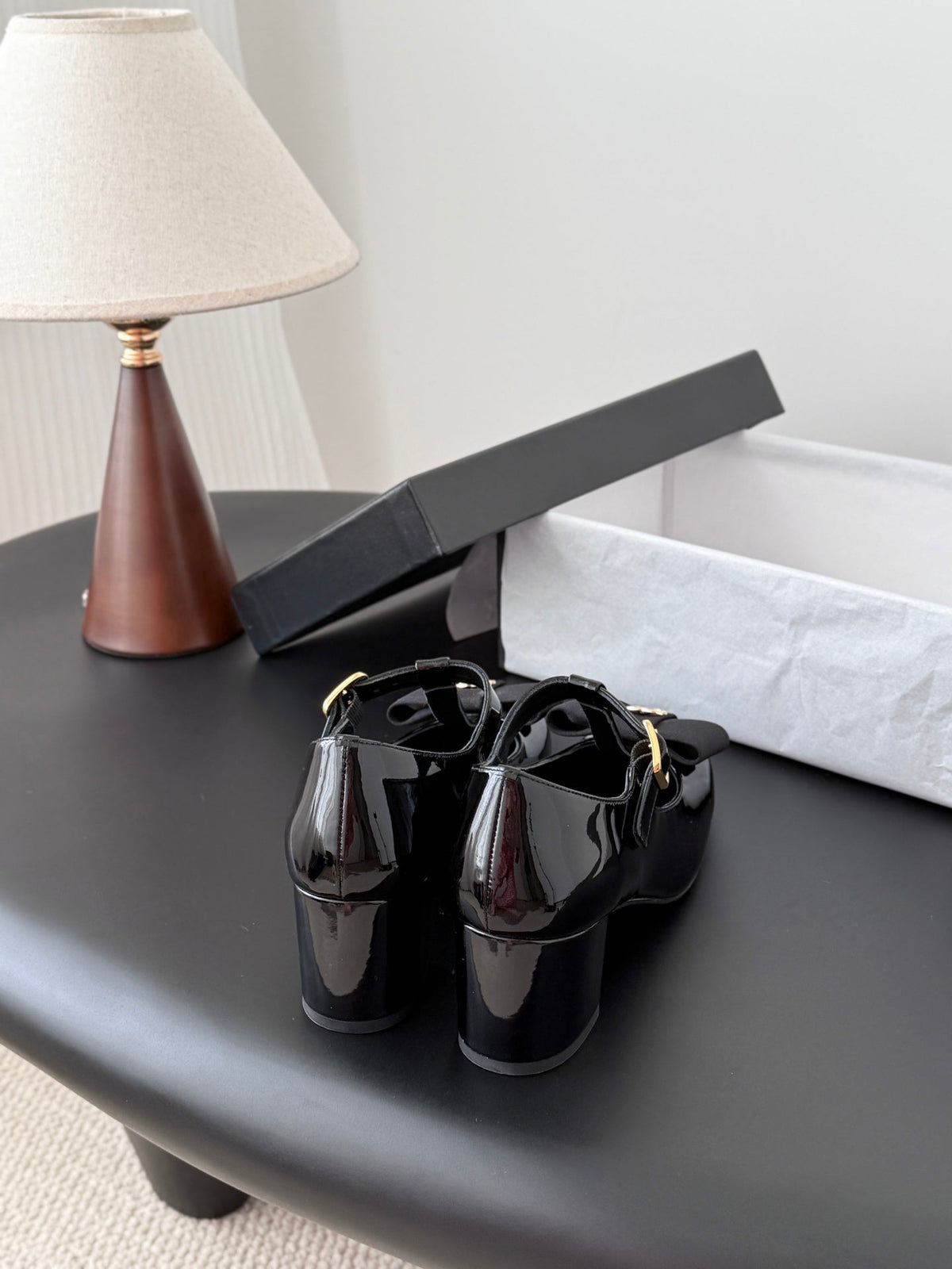 CC 25k Backpack Buckle Shoes Black Patent Leather 540838