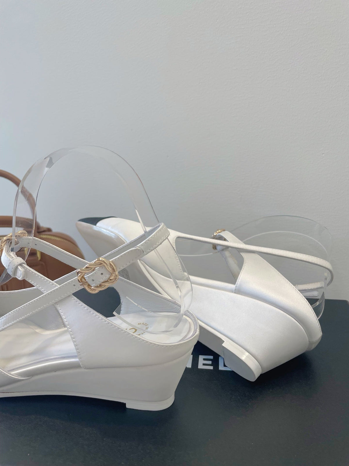 CC 26s T-Strap Slingbacks Black White Satin 941623