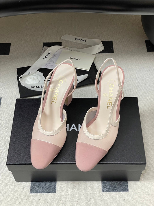 CC 26s Slingback 95 Pink Mesh Fabric Sheepskin 649439