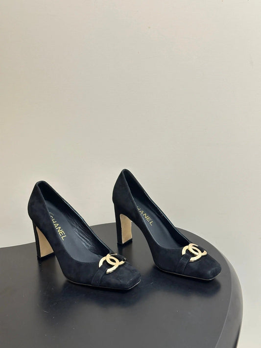 Chanel 2026 Double C Metal Buckle High Heels Leather Sheepskin 834663