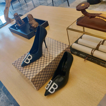 Balenciaga 26s High Heel Pump 105 Black Cowhide 681174