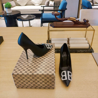 Balenciaga 26s High Heel Pump 105 Black Cowhide 681174