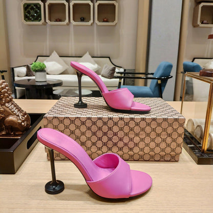 Balenciaga 26s High Heeled Sandals Pink Sheepskin 681280