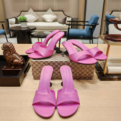 Balenciaga 26s High Heeled Sandals Pink Sheepskin 681280
