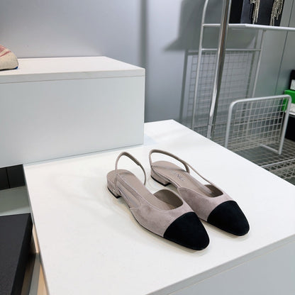 CC 25 SlingBack Flat 20mm Grey Black Suede 388462