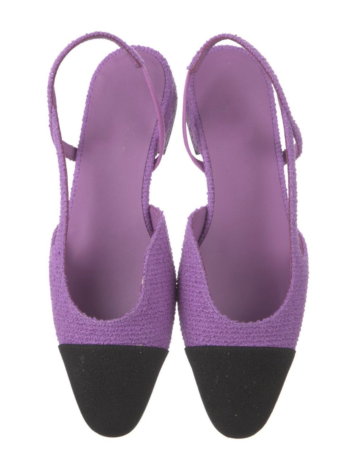 slingbacks purple black lambskin tweed