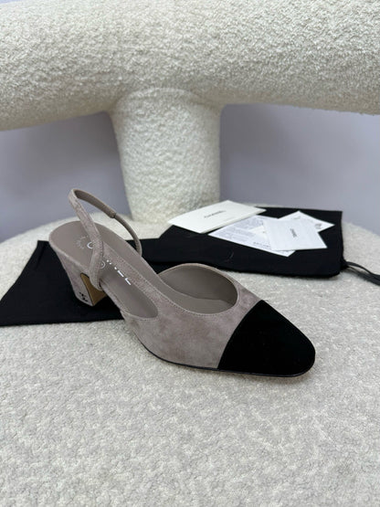 CC 25A Slingback Grey Black Suede