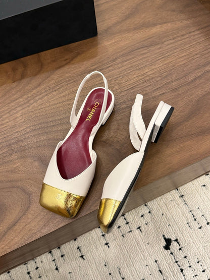 CC Spring/Summer 2026 Slingback White Gold Leather