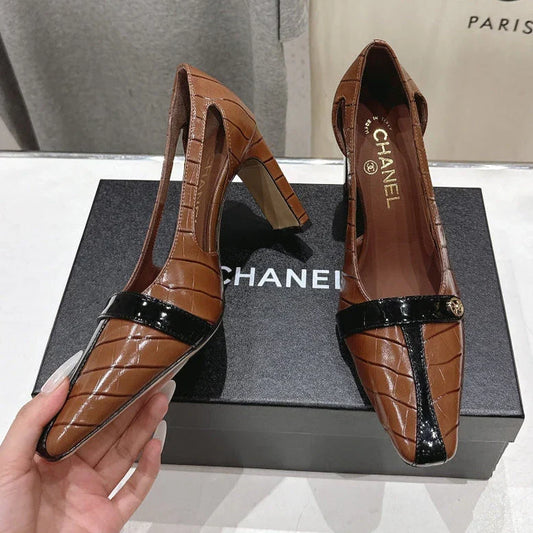 Channel 2026 Embossed Patent Calfskin 85mm Pumps 896437