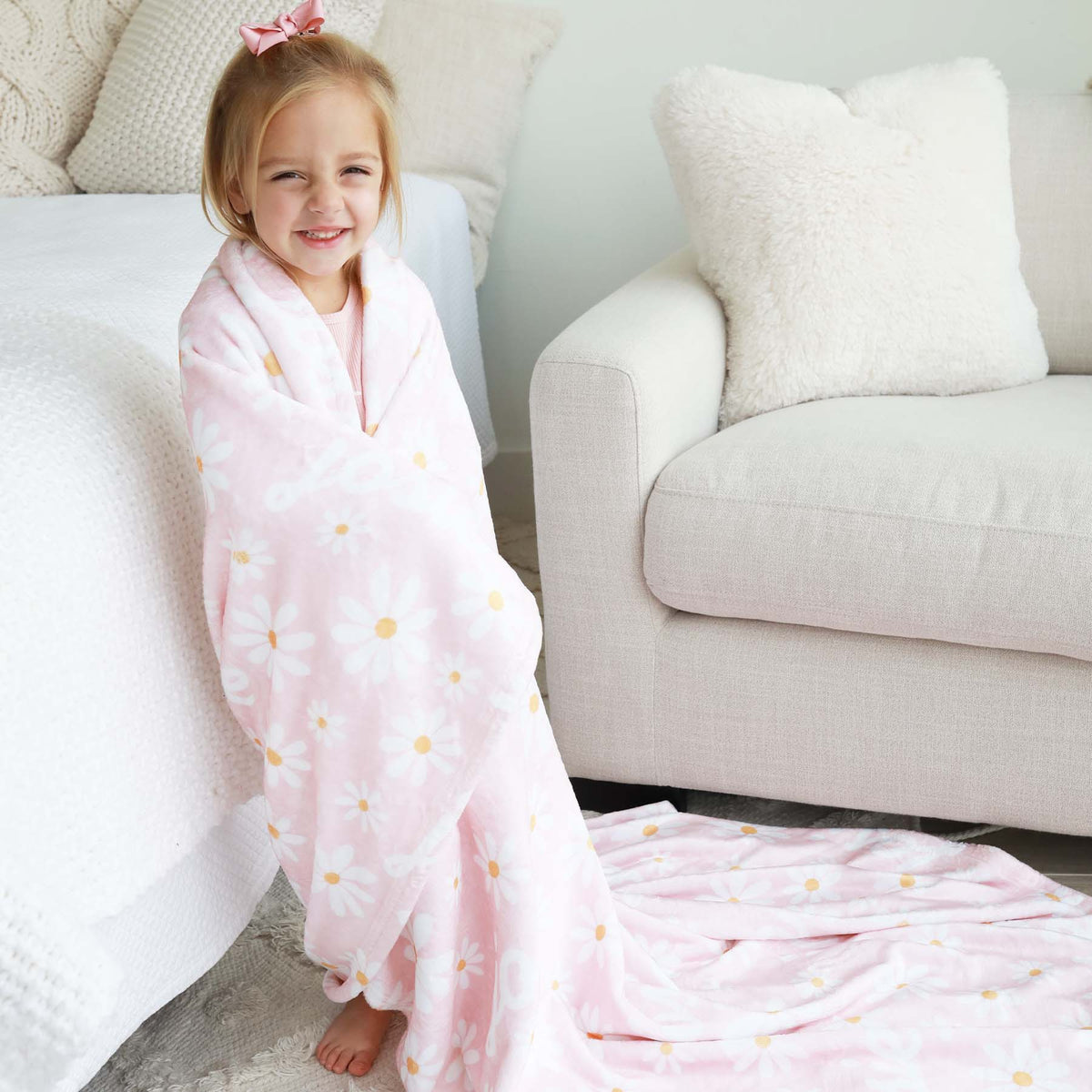 Daisy Garden Personalized Kids Blanket