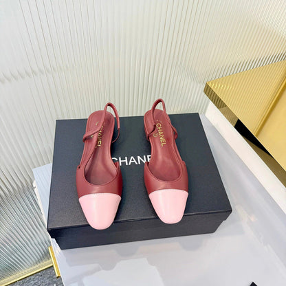 CC 26 Slingback Flat Red Pink Lambskin 714025