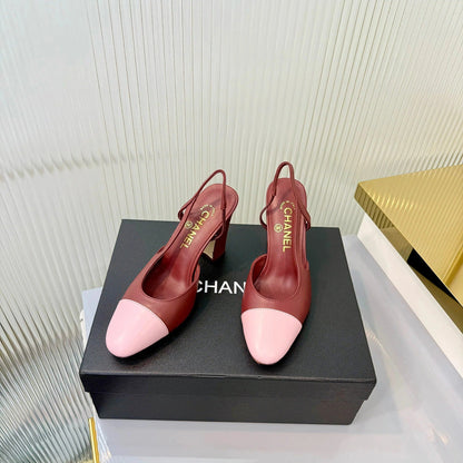 CC 26 Slingback High Heel 9cm Red Pink Lambskin 714017