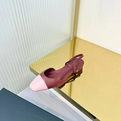 CC 26 Slingback Flat Red Pink Lambskin 714025