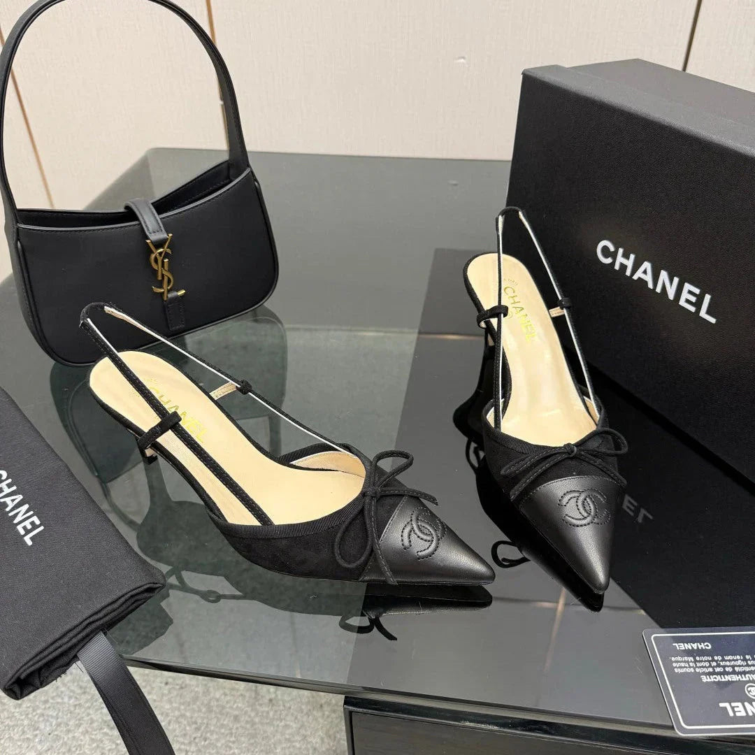 CC 26s Slingback 65 Black Suede Cowhide 651326