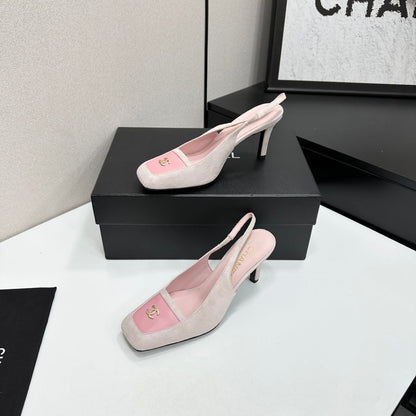 CC Block Slingback Light Pink Suede 743248