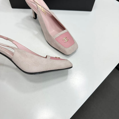 CC Block Slingback Light Pink Suede 743248