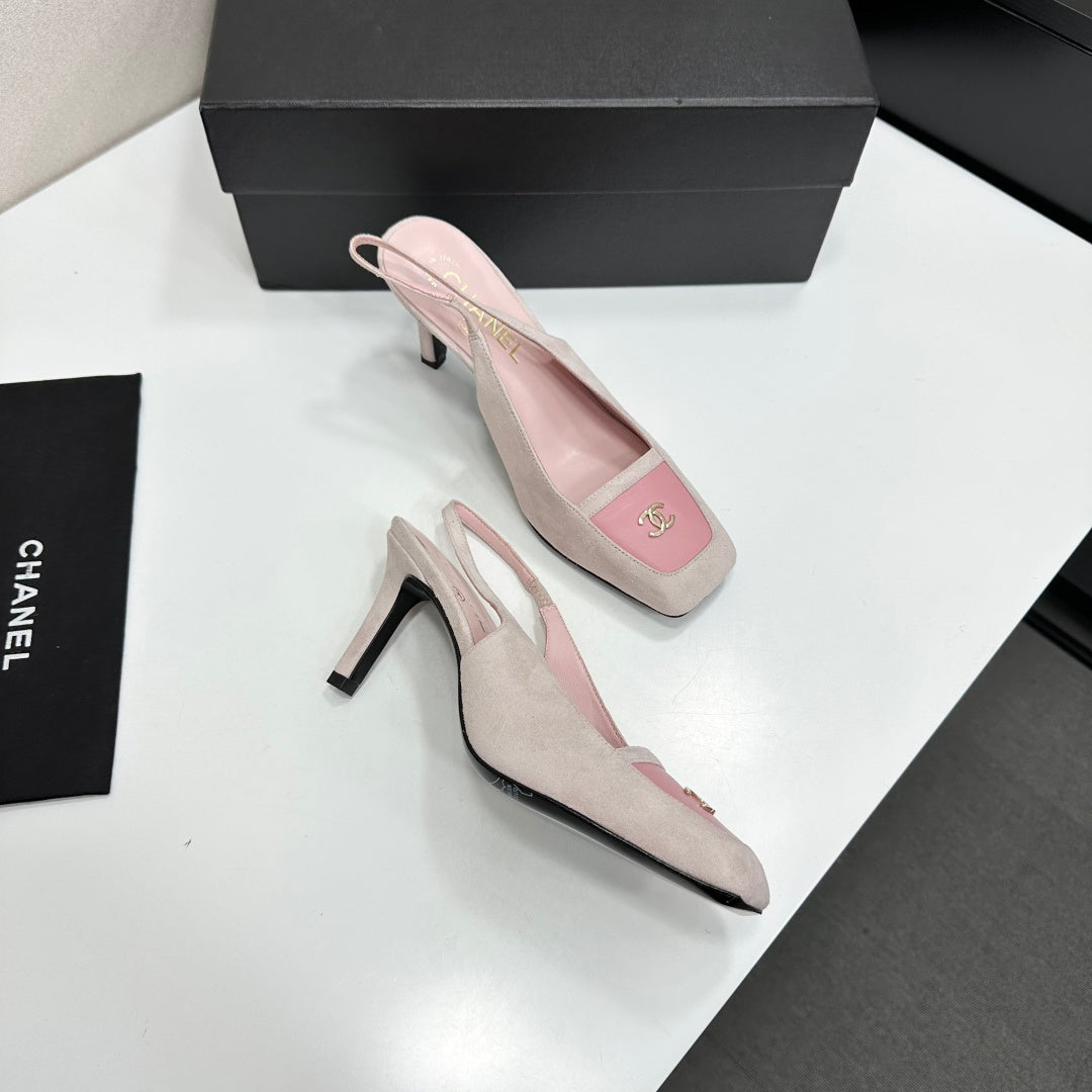 CC Block Slingback Light Pink Suede 743248