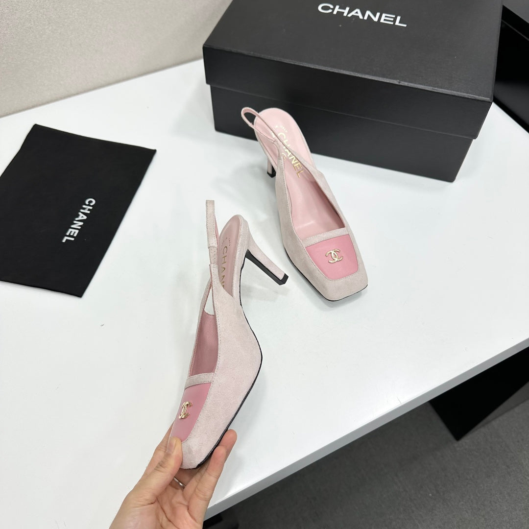 CC Block Slingback Light Pink Suede 743248