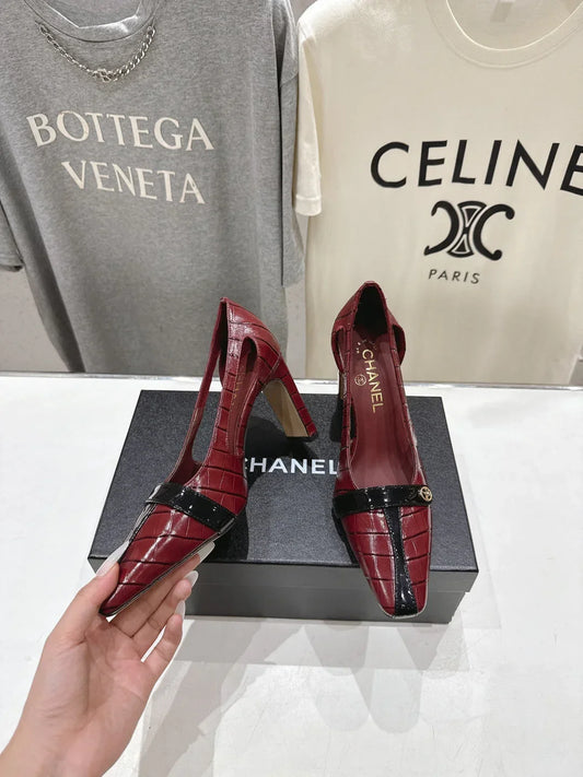 Channel 2026 Embossed Patent Calfskin 85mm Pumps 896437