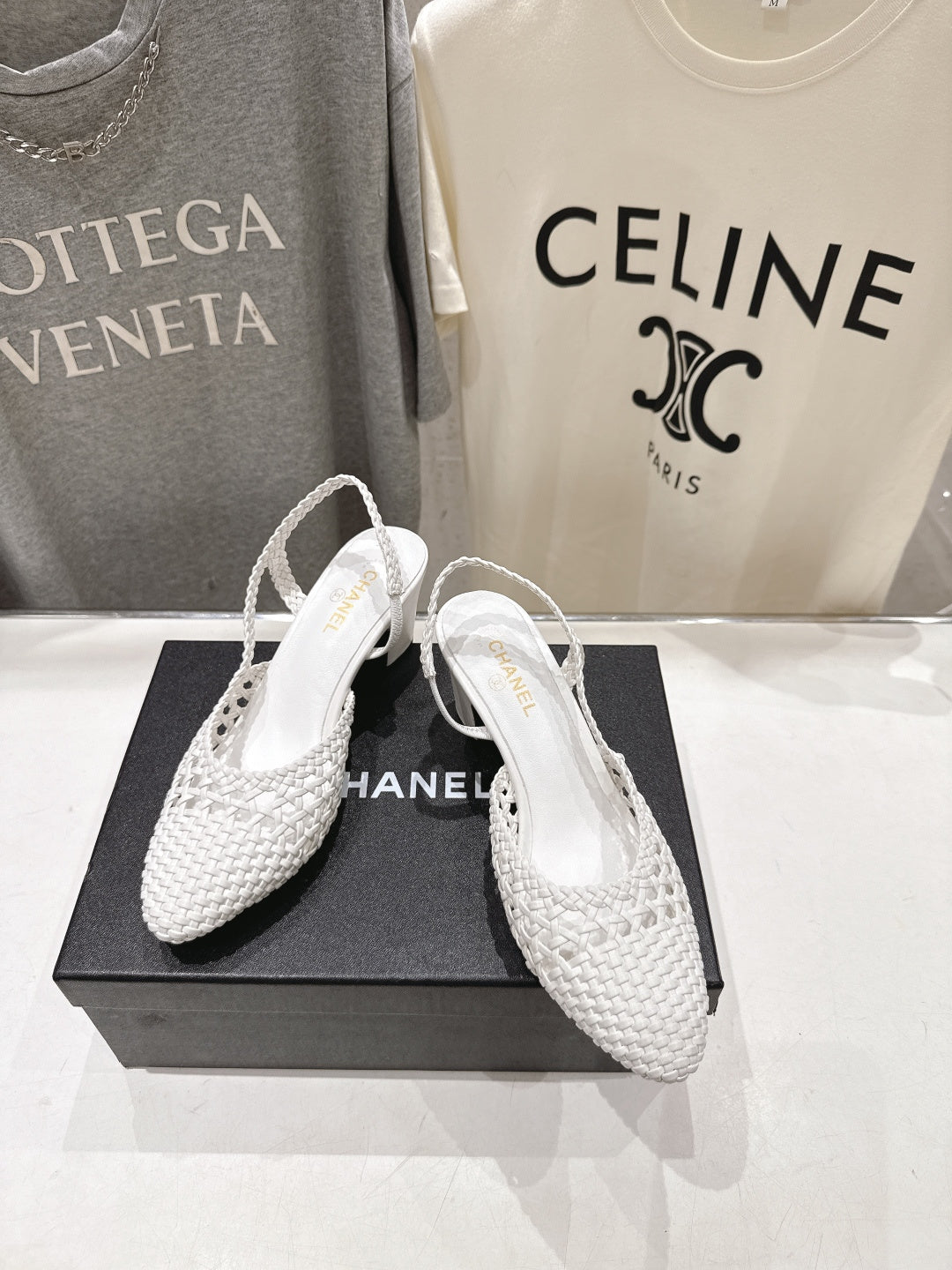 CC 26s Slingback 6.5cm White Distinct Woven 888096