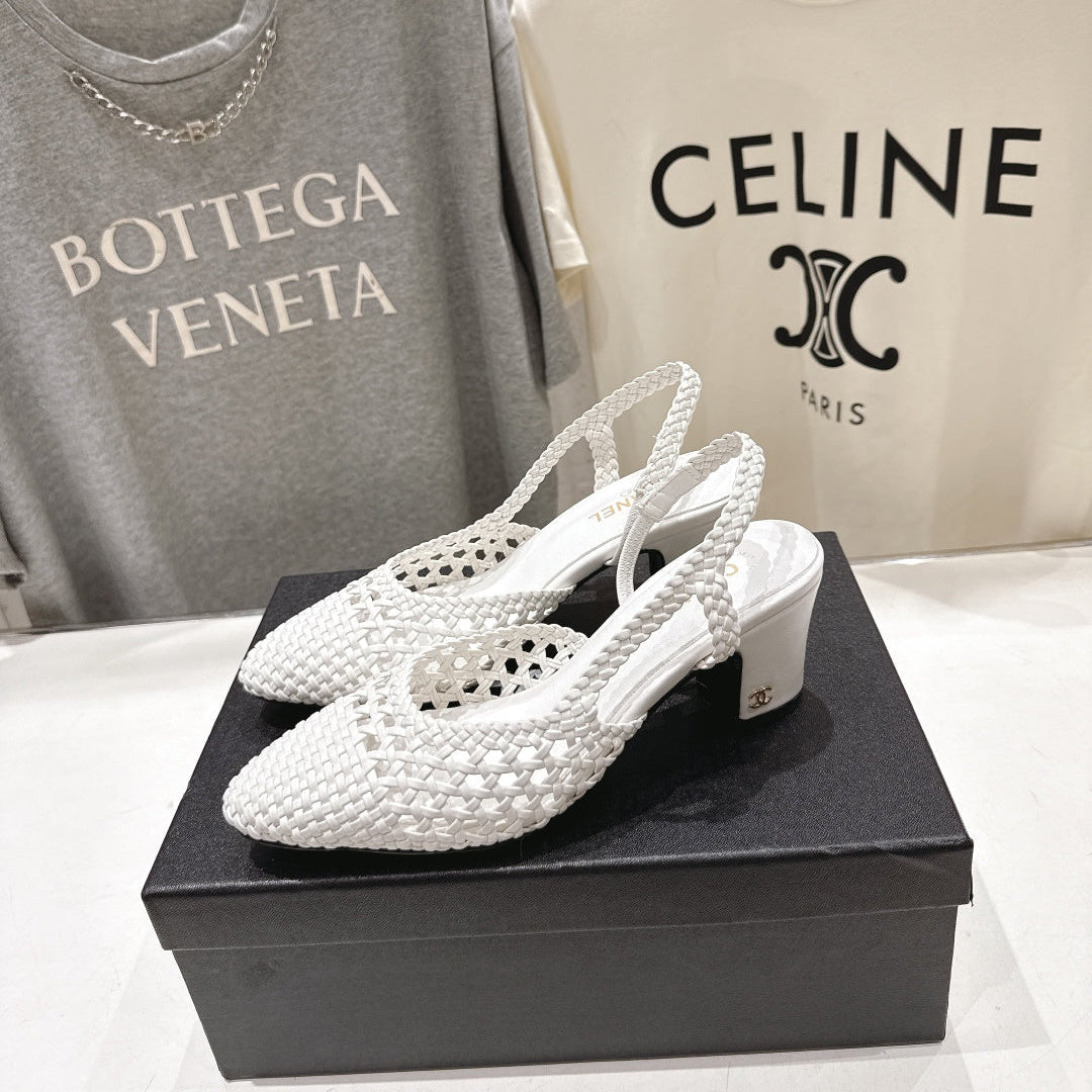 CC 26s Slingback 6.5cm White Distinct Woven 888096