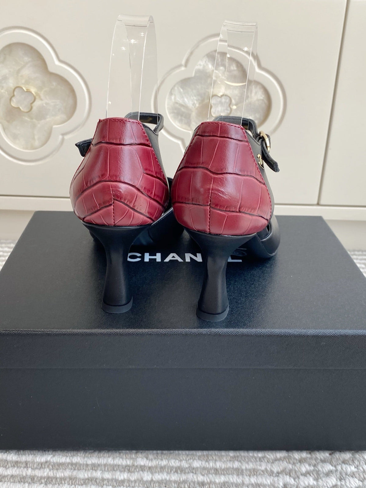 CC 26s Slingback Red Black Embossed Lambskin 909543