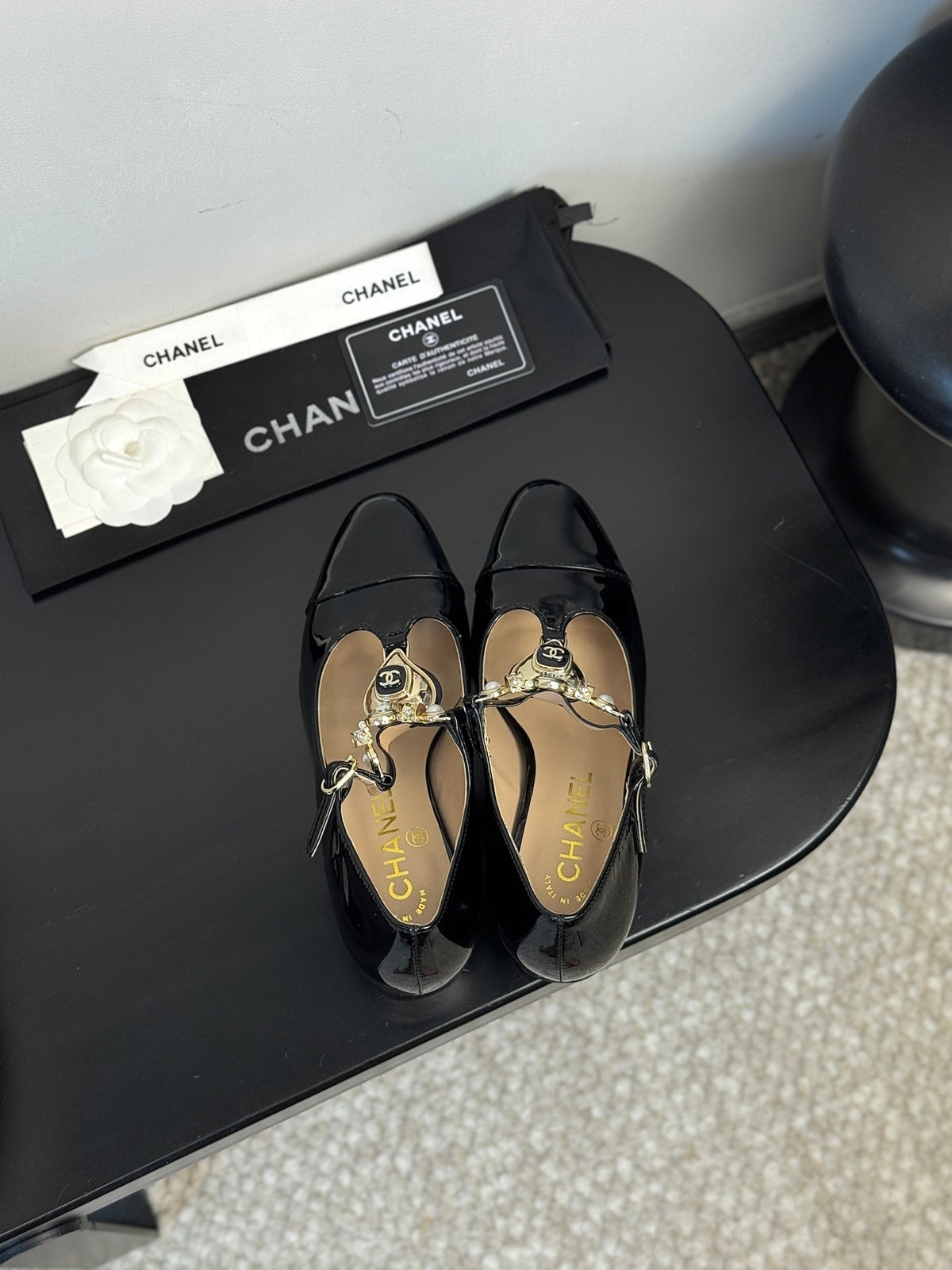CC 25 Marry Jane Black Lambskin 329763