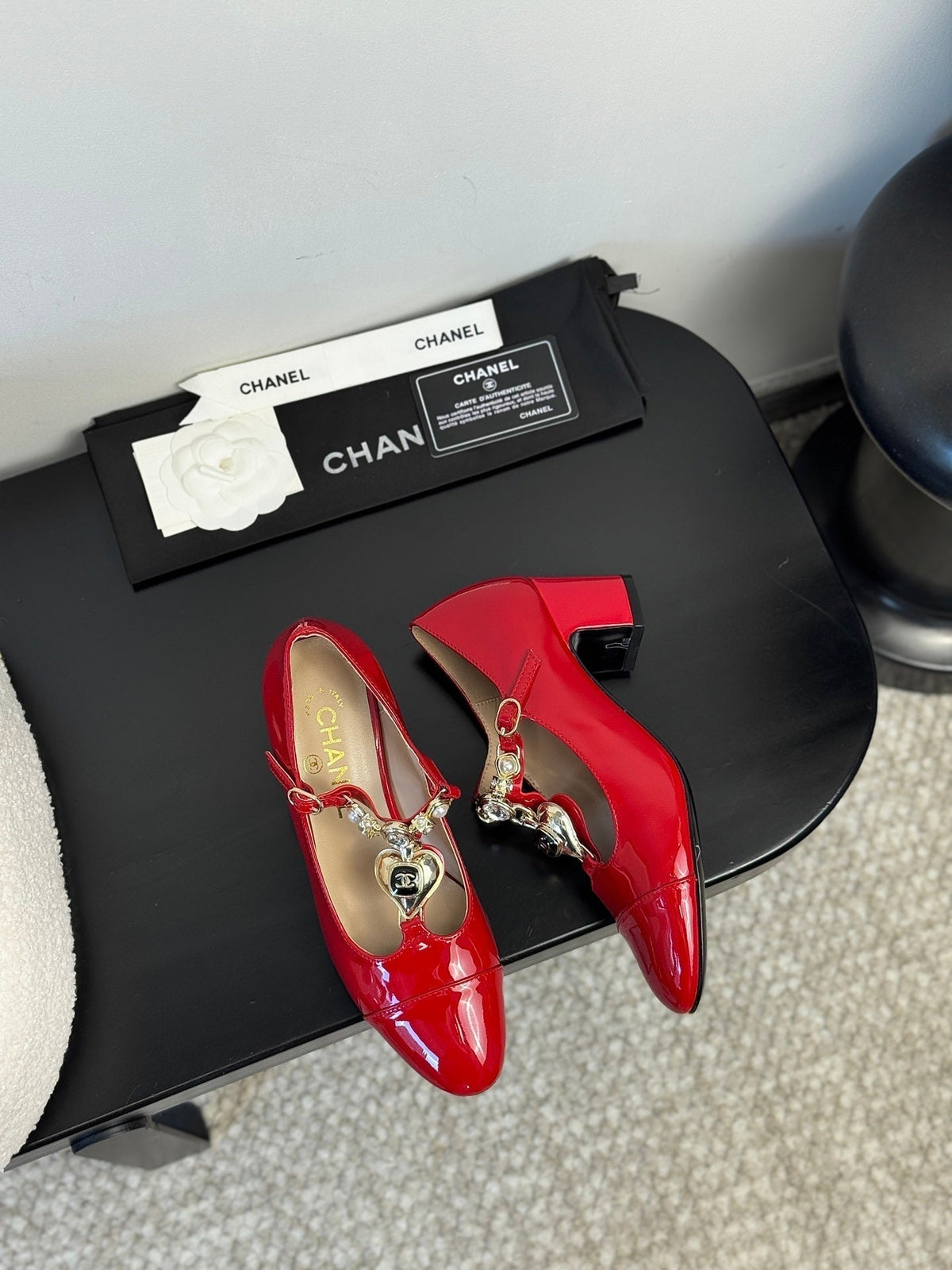 CC 25 Marry Jane Red Glossy Lambskin 329765