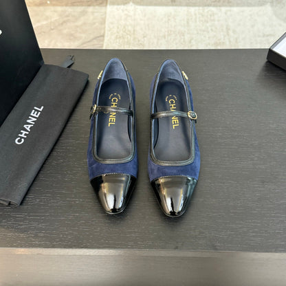 CC Mary Jane Black Dark Blue Suede