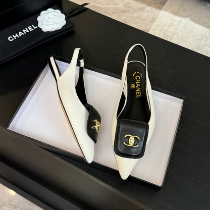 CC 25C Slingback Flat White Genuine sheepskin 212950