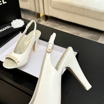 CC 26A Pearl Slingback White Lambskin 672994