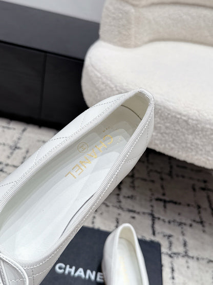 CC 26s High Heels With Bow White Lambskin