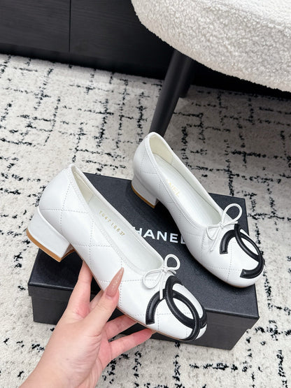 CC 26s High Heels With Bow White Lambskin