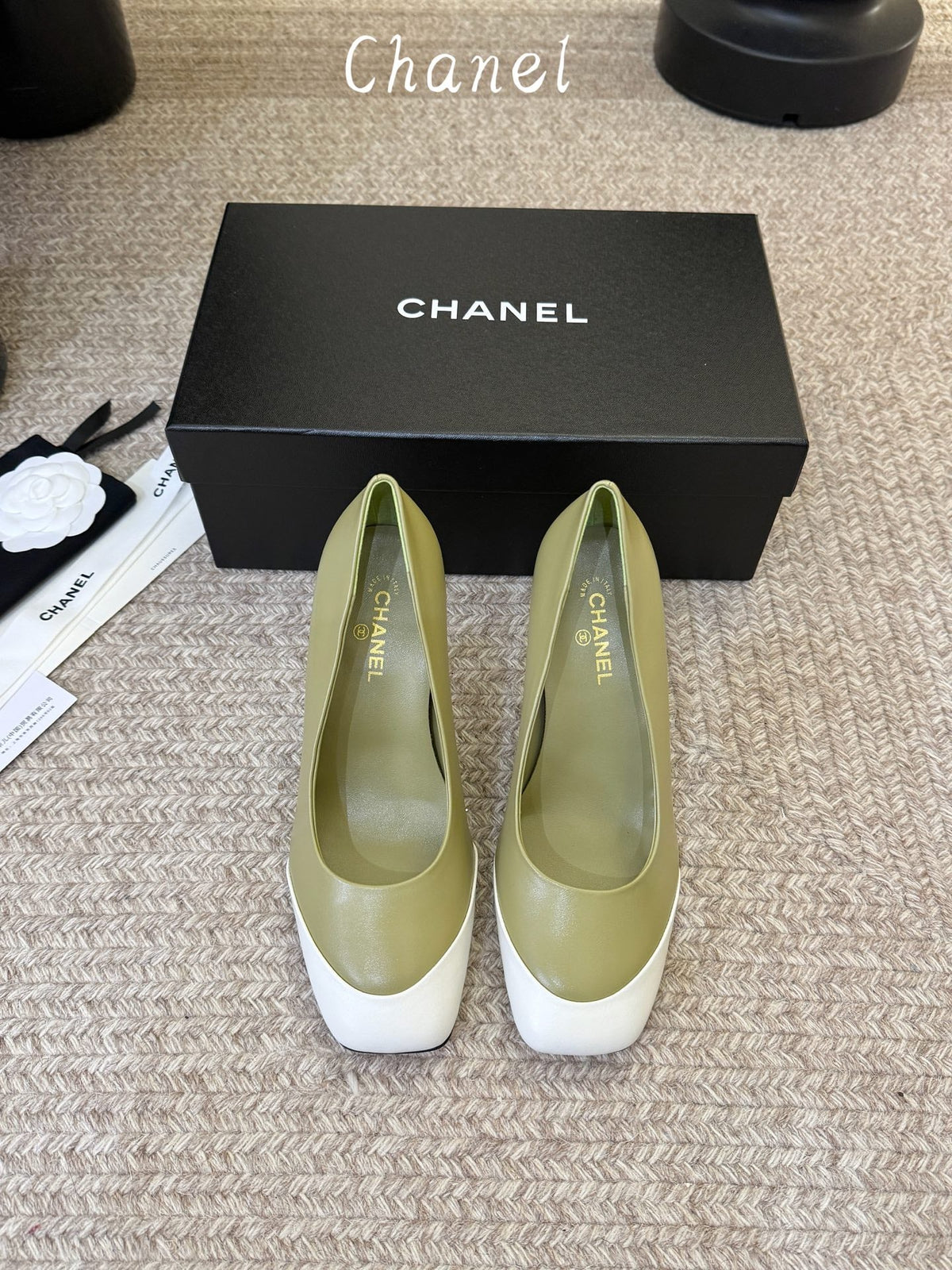 CC 26s Square Toe Pump Olive Sheepskin 835678