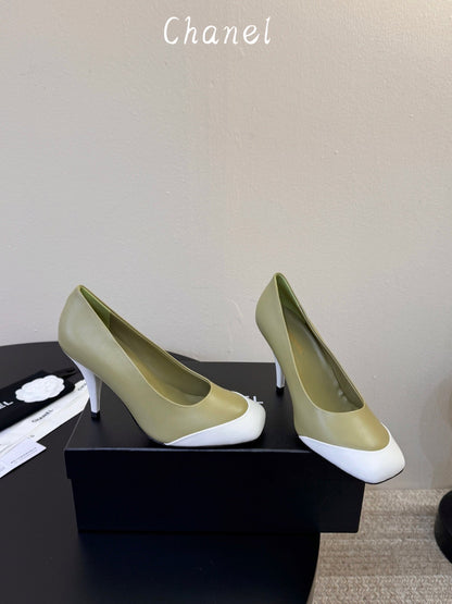 CC 26s Square Toe Pump Olive Sheepskin 835678