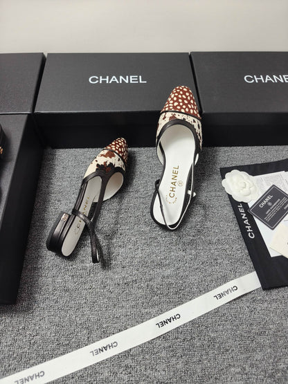 CC SS 2026 Slingbacks Flat White Black Brown Calfskin Lambskin