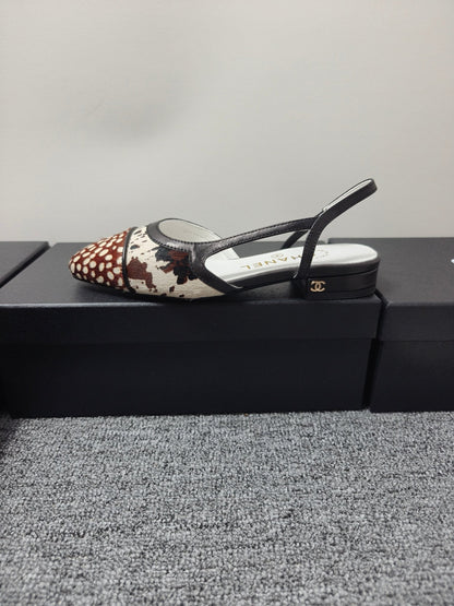 CC SS 2026 Slingbacks Flat White Black Brown Calfskin Lambskin