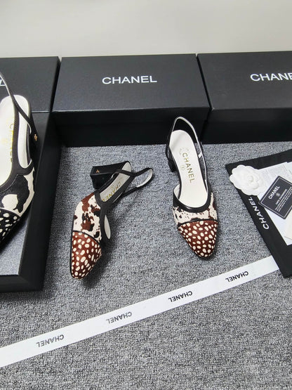 CC SS 2026 Slingbacks 6.5cm White Brown Black Calfskin Lambskin