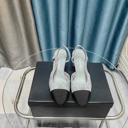 CC 25 Slingback 6.5cm Grey Suede
