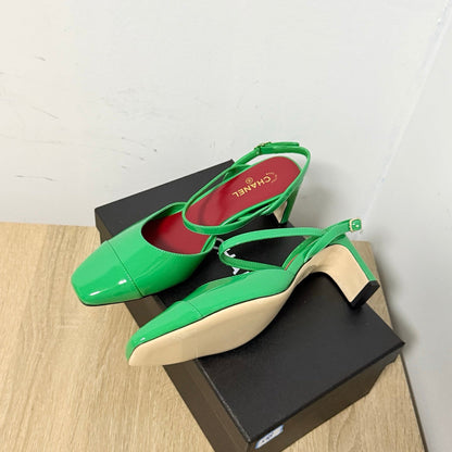 CC Métiers d’art 2026 Slingbacks 6.5cm Green Patent Calfskin 865643