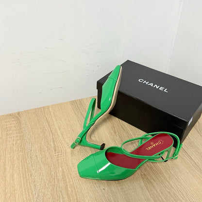 CC Métiers d’art 2026 Slingbacks 6.5cm Green Patent Calfskin 865643