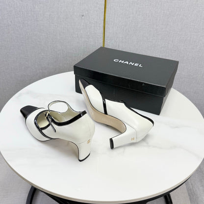 CC 26s Slingback Black White Sheepskin 904477