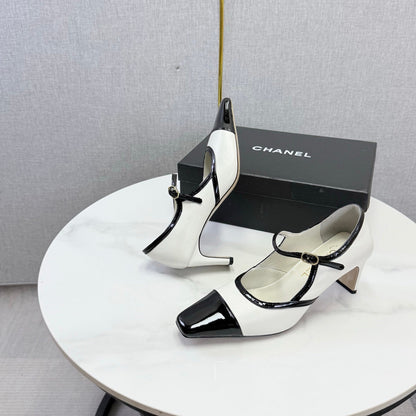 CC 26s Slingback Black White Sheepskin 904477