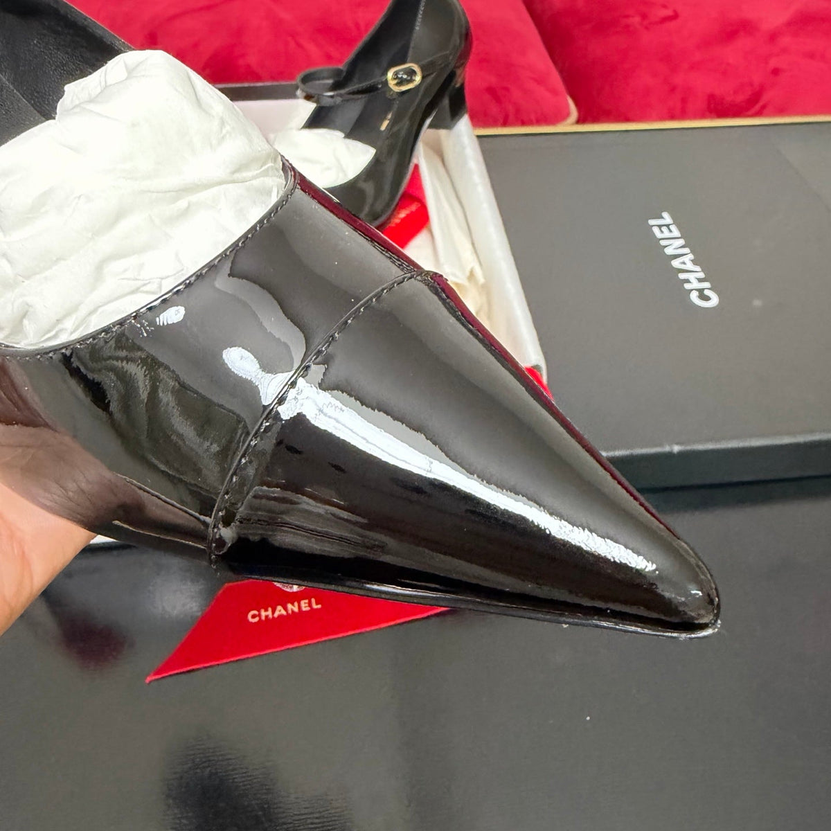 CC 26s Mary Janes Black Patent Calfskin 742767