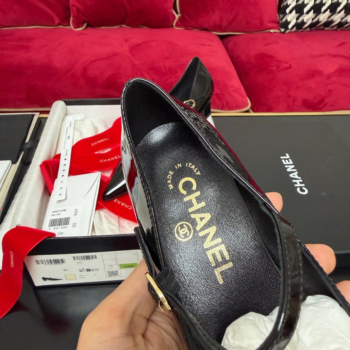 CC 26s Mary Janes Black Patent Calfskin 742767
