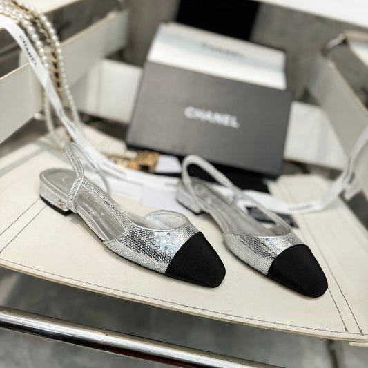 CC 26s Slingback Sliver Glittered Sheepskin 816196