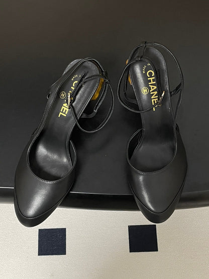CC 26s Slingback 8.5cm Black Leather 834723