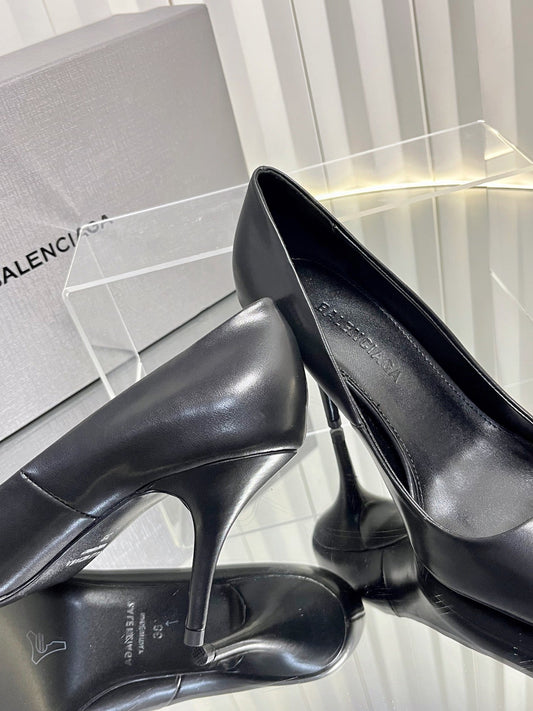 Balenciaga 2026 Avenue BB Editor 85mm Pump Black Calfskin 616567